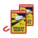 2x Magnetschild Toter Winkel / Angles Morts Warnung Hinweisschild Wohnmobil LKW – Vorsicht ist besser als Nachsicht!