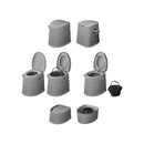 Tragbare teilbare Campingtoilette – Kompakte Eimertoilette mit Softclosing & WC-Halter – APT
