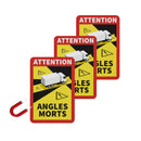 3x Magnetschild Toter Winkel / Angles Morts Warnung Hinweisschild Wohnmobil LKW – Vorsicht ist besser als Nachsicht!