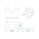 Steckdosenhalter Metall gewinkelt 6,6 x 5,7 cm – für 7- & 13-polige Anhängersteckdosen – APT