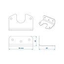 Steckdosenhalter Metall gewinkelt 9,4 x 6,3 cm – für 7- & 13-polige Anhängersteckdosen – APT