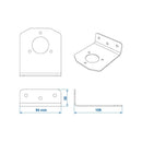 Steckdosenhalter Metall gewinkelt 9,4 x 10,8 cm – für 7- & 13-polige Anhängersteckdosen – APT