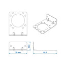 Steckdosenhalter Metall gewinkelt 9,25 x 7 cm – für 7- & 13-polige Anhängersteckdosen – APT