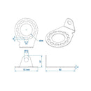 Anhänger Steckdosenhalter Metall gewinkelt – 9,2 x 7,2 cm, für 7- & 13-polige Steckdosen – APT
