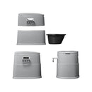 Tragbare teilbare Campingtoilette – Kompakte Eimertoilette mit Softclosing & WC-Halter – APT