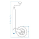 Stützrad Anhänger 48 mm Vollgummirad Metallfelge Stützlast statisch 150 Kg – Stützrad mit Metallfelge und Vollgummirad Max.