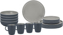 TRILOGY GREY Melamin-Geschirrset 16-tlg – Elegantes Design für 4 Personen – Freizeitschmiede GmbH & Co. KG