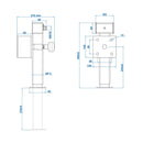 4x Anhängerstütze Anhänger Stützfuß 60x60 klappbar SF60 D85 SW19 360-595mm 1300kg – APT