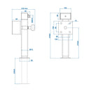 2x Anhängerstütze Anhänger Stützfuß 60x60 klappbar SF60 D42 SW19 410-655mm 1300kg – APT