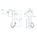 2x Anhängerstütze Anhänger Stützfuß 60x60 kippbar TL60 D85 SW19 345-445mm 1300kg – APT