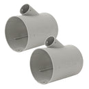 2x Abzweig-T AT T-Stück Anschluss für 22 mm Abzweigrohr und 65 / 72 mm Warmluftrohr – Truma