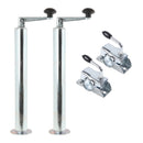 Abstellstütze ausdrehbar 2er Set inkl. Klemmschelle, 48mm, 400 - 650mm – APT