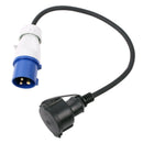 CEE Neopren Adapter Schuko auf CEE  200-250V, 16A, 3polig, 40 cm, VDE – Haba