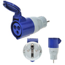 CEE Adapter Schuko auf CEE 200-250V, 16A, 3polig, 12 cm, Ip44 – Schuko Adapter auf CEE zum Anschluss an Schuko Steckdosen.