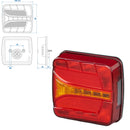 LED Rückleuchte 4 Funktionen – Links, 106 x 99 mm, 12V, IP67, – APT