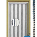 Vorhang Korda, 100% Polyester, 60x190 cm, weiß/blau – So schön kann Kordel sein.