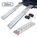 2x Motorrad Auffahrrampe Alu klappbar 220 cm x 28 cm 340Kg + Spanngurt – ProPlus