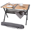 Bambus Rolltisch "Mendoza"  110x71cm kleines Packmaß Aufbewahrungsnetz – Camp4