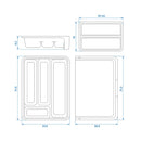 Besteckkasten ausziehbar 6-7 Fächer Besteckeinsatz bis 40x31,5x6cm Campingküche – APT