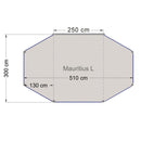 Sonnensegel Sonnenvordach Mauritius Größe M 4,60x3 m inkl. zwei Aufstellstangen – Reimo