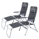 Set 2x Campingstuhl Grenoble, 2x Fußteil, 2x Nackenpolster – Carbest