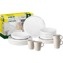 Brunner Campinggeschirr Set ODETTE 16-tlg. Melamin Geschirr 4 Personen Outdoor – Brunner