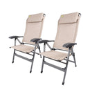 2x Via Mondo Campingstuhl Comfort II, Alu Klappstuhl mit 7 Pos. inkl. Kopfstütze – ViaMondo