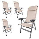 4x Via Mondo Campingstuhl Comfort II, Alu Klappstuhl mit 7 Pos. inkl. Kopfstütze – ViaMondo