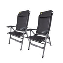2x Via Mondo Campingstuhl Comfort II, Alu Klappstuhl mit 7 Pos. inkl. Kopfstütze – ViaMondo