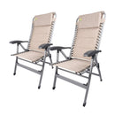 2x Via Mondo Campingstuhl Cozy Relax II, Klappstuhl 7 Pos. breite Armlehnen, Alu – ViaMondo