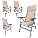4x Via Mondo Campingstuhl Cozy Relax II, Klappstuhl 7 Pos. breite Armlehnen, Alu – ViaMondo