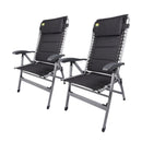 2x Via Mondo Campingstuhl Cozy Relax II, Klappstuhl 7 Pos. breite Armlehnen, Alu – ViaMondo