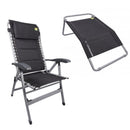 Via Mondo Campingstuhl Cozy Relax II Anthrazit 7 Pos. Klappstuhl inkl. Fußstütze – ViaMondo