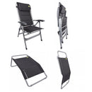 Via Mondo Campingstuhl Cozy Relax II Anthrazit 7 Pos. Klappstuhl inkl. Fußstütze – ViaMondo