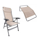 Via Mondo Campingstuhl Cozy Relax II Beige, 7 Pos. Klappstuhl, inkl. Fußstütze – ViaMondo