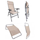 Via Mondo Campingstuhl Cozy Relax II Beige, 7 Pos. Klappstuhl, inkl. Fußstütze – ViaMondo