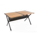 Campingtisch Bambus-Rolltisch 140x80cm Aluminium Gartentisch Klapptisch mit Netz – So macht Camping Spaß!