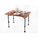 Campingtisch Klapptisch 100x68cm Gartentisch klappbar in Bambus-Optik, Aluminium – So macht Camping Spaß!