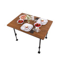 Campingtisch Klapptisch 100x68cm Gartentisch klappbar in Bambus-Optik, Aluminium – So macht Camping Spaß!