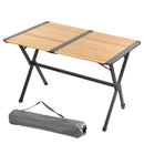 Aluminium Bambus Campingtisch "Mesa" für 4 Personen höhenverstellbar Rolltisch – ViaMondo