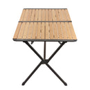 Bambus Campingtisch Aluminium für 6 Personen 140x80x70 verstellbarer Rolltisch – ViaMondo
