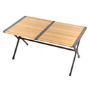 Bambus Campingtisch Aluminium für 6 Personen 140x80x70 verstellbarer Rolltisch – ViaMondo