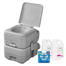 Campingtoilette mobil Chemietoilette + Toilettenflüssigkeit, Aqua Soft Klopapier – Tragbare Camping Toilette inkl.