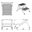 Doppeltrittstufe klappbar Camping Trittstufe Wohnwagen Wohnmobil Einstiegshilfe – Carbest