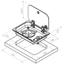 Carbest Gaskocher 1-flammig mit Glasabdeckung Gaskochfeld Einbau-Kocher Camping – Carbest
