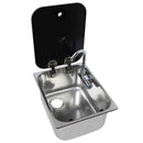 Carbest Spüle mit Wasserhahn und Glasabdeckung Camping Einbauspüle Küchenspüle – Carbest