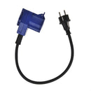 CEE Neopren Adapter CEE auf Schuko Winkelstecker, 200-250V, 16A, 40 cm, VDE – ProPlus