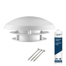 Dachlüfter Wohnmobil 20 cm weiß Dachstärke 20-45 mm + Dichtmasse + Schrauben – Geeignet zur Dauerbelüftung von zb.