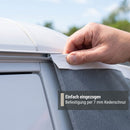 deiwo® Bugschutzplane für Wohnwagen 180x160 cm grau – Wetterfest Befestigung mit Kederschnur