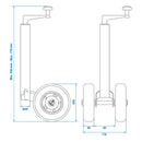 Stützrad Doppelstützrad 48mm Vollgummireifen Naturkautschuk 200x50mm Anhänger – APT